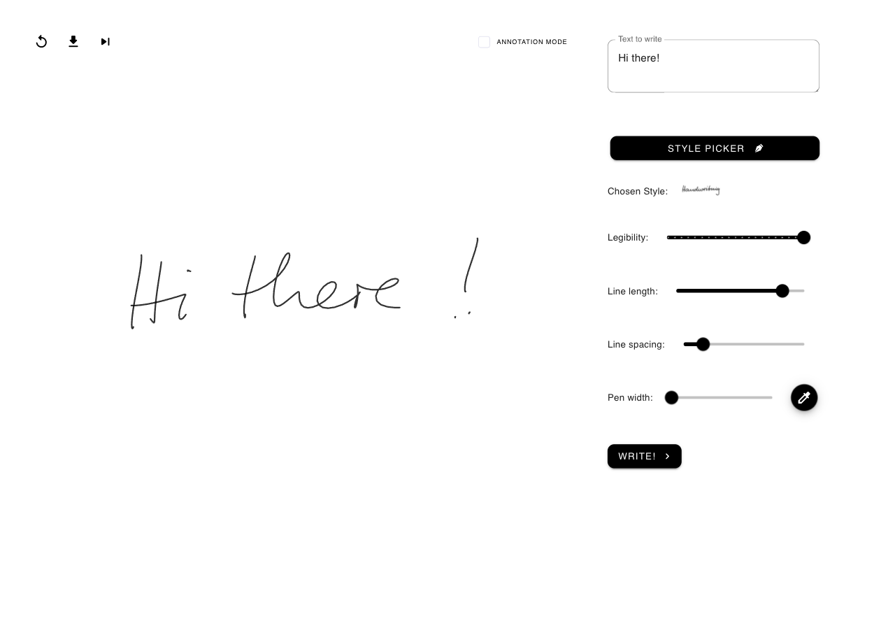 Handwriting Generator screenshot